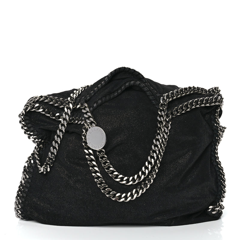  Stella McCartney Shaggy Deer Small Falabella Fold Over Tote Black