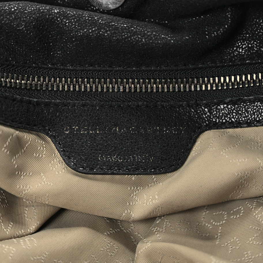 Stella McCartney Shaggy Deer Small Falabella Fold Over Tote Black Image 5