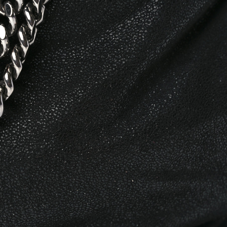 Stella McCartney Shaggy Deer Small Falabella Fold Over Tote Black Image 7