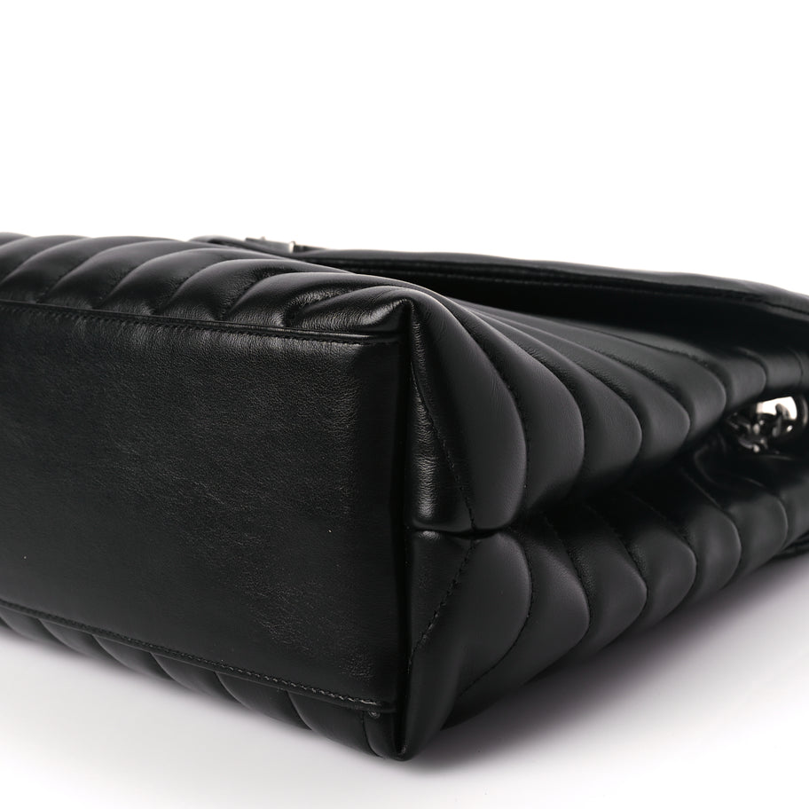 Saint Laurent Calfskin Y Quilted Monogram Medium Loulou Chain Satchel Black Image 8