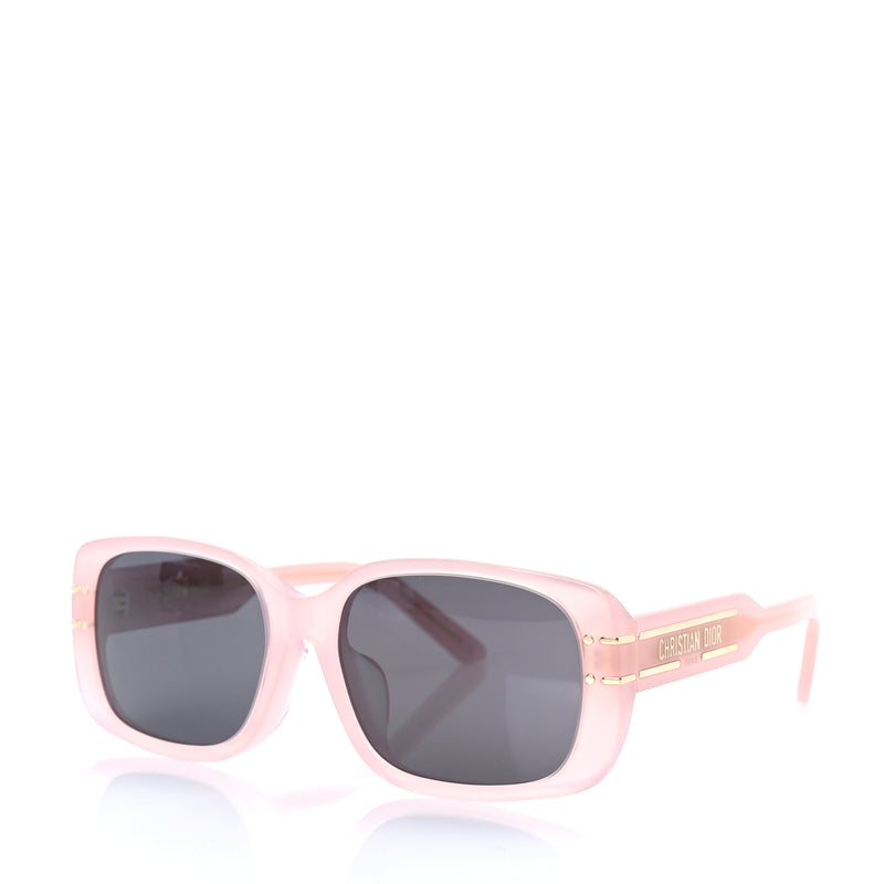  Christian Dior Acetate DiorSignature S12F Rectangle Sunglasses  Pink