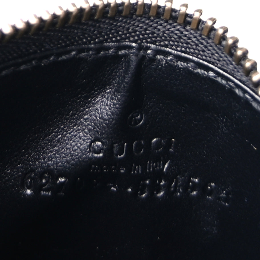 Gucci Calfskin Matelasse Chevron GG Marmont Key Case Card Holder Black Image 6