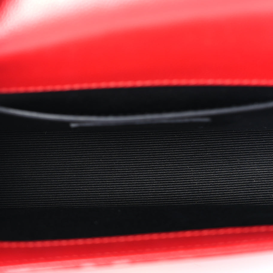 Saint Laurent Grain De Poudre Small Monogram Kate Satchel  Red Image 4