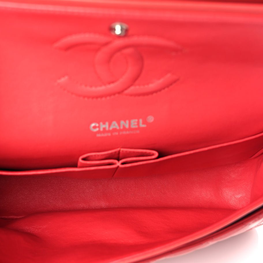 Chanel Patent Quilted Medium Double Flap Dark Pink Image 4