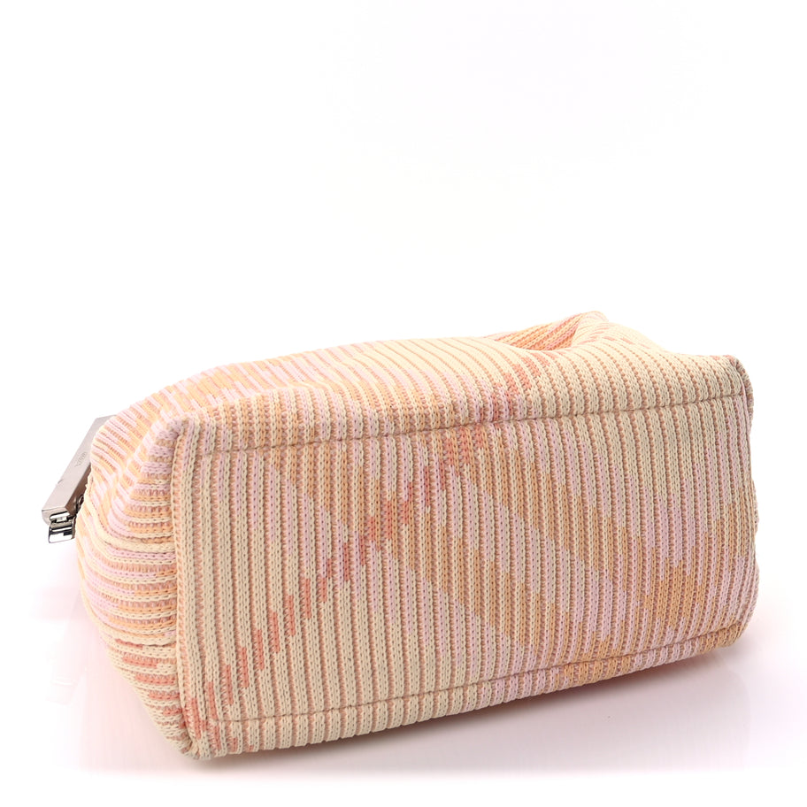 Burberry Canvas Knitted Check Mini Peg Duffle Bag Sherbert Image 3