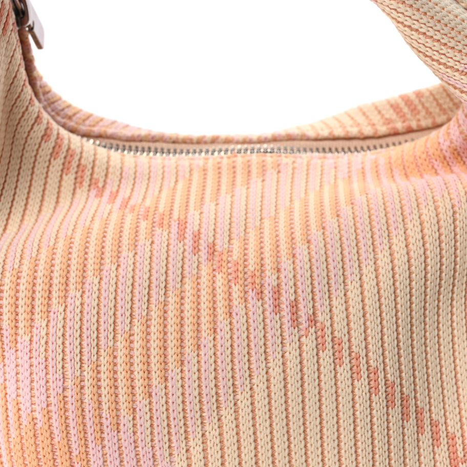 Burberry Canvas Knitted Check Mini Peg Duffle Bag Sherbert Image 6