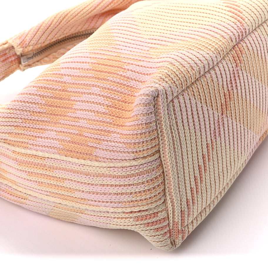Burberry Canvas Knitted Check Mini Peg Duffle Bag Sherbert Image 7