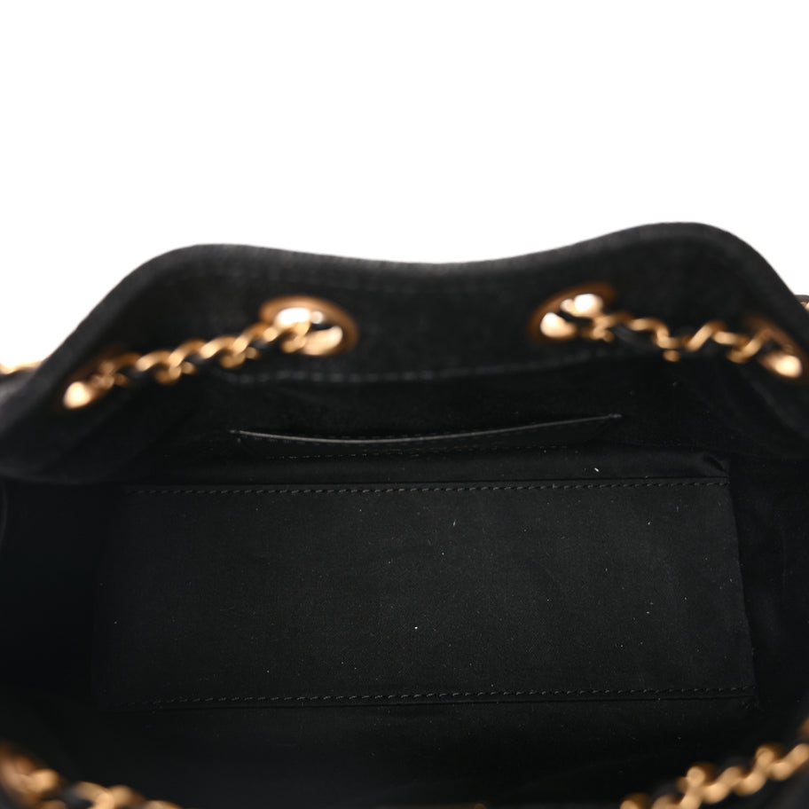 Chanel Washed Denim Quilted Mini Chanel 25 Handbag  Black Image 4