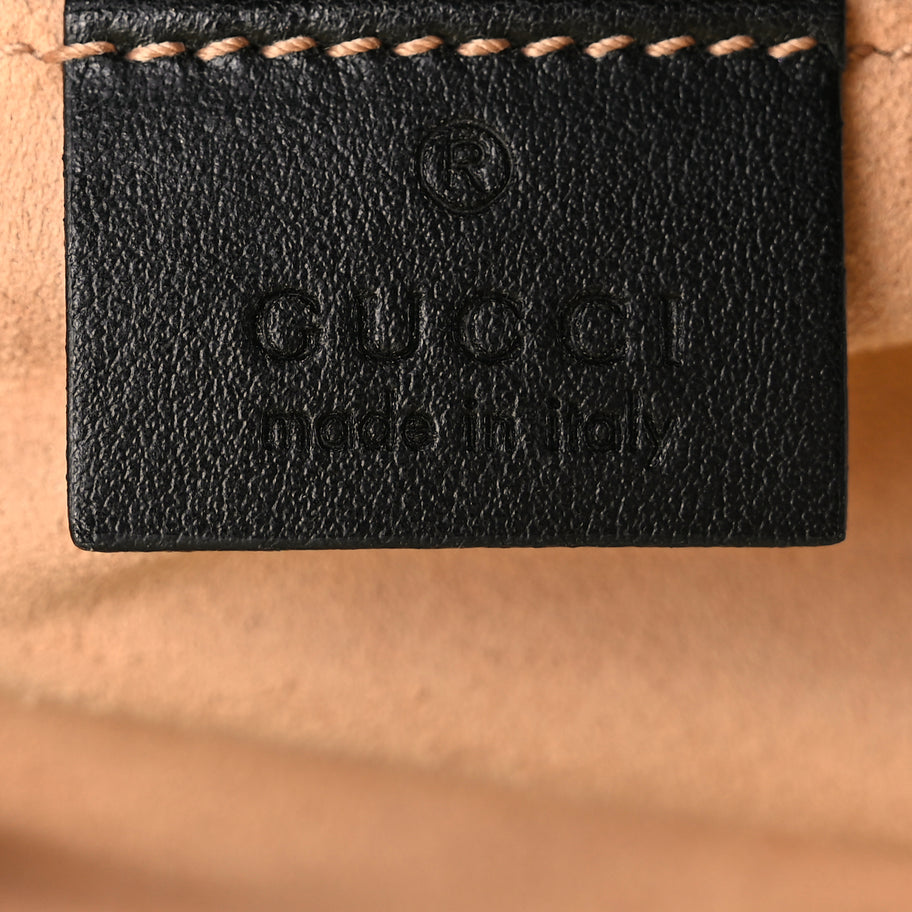 Gucci Calfskin Matelasse Mini GG Marmont Chain Shoulder Bag Black Image 5