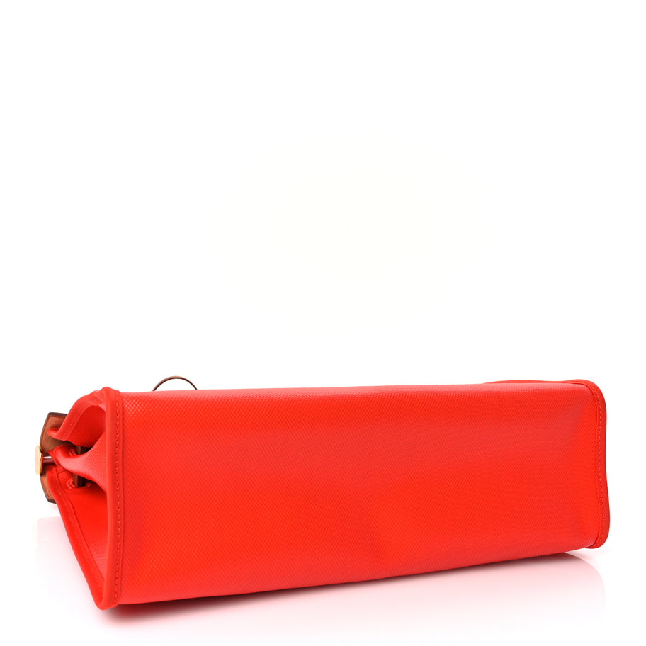 Hermes Toile H Berline Vache Hunter Herbag Zip 31 PM Capucine Fauve Image 4