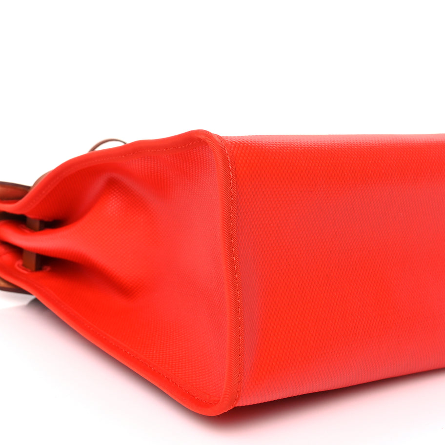 Hermes Toile H Berline Vache Hunter Herbag Zip 31 PM Capucine Fauve Image 8