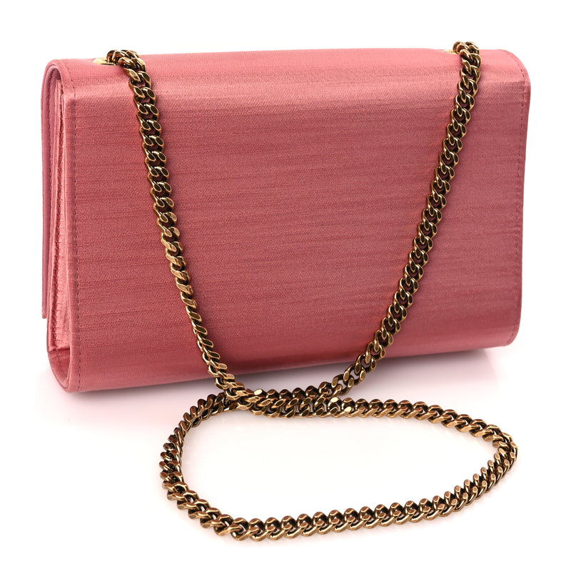  Saint Laurent Satin Small Classic Monogram Kate Tassel Satchel Coral Rose