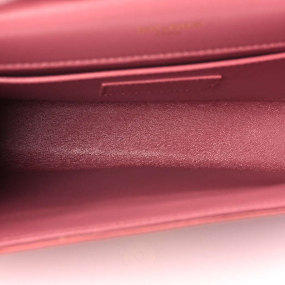 Saint Laurent Satin Small Classic Monogram Kate Tassel Satchel Coral Rose Image 4