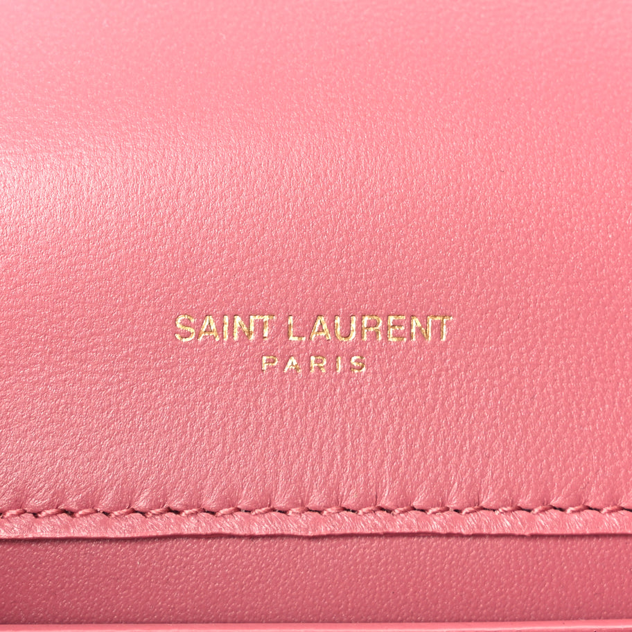 Saint Laurent Satin Small Classic Monogram Kate Tassel Satchel Coral Rose Image 5