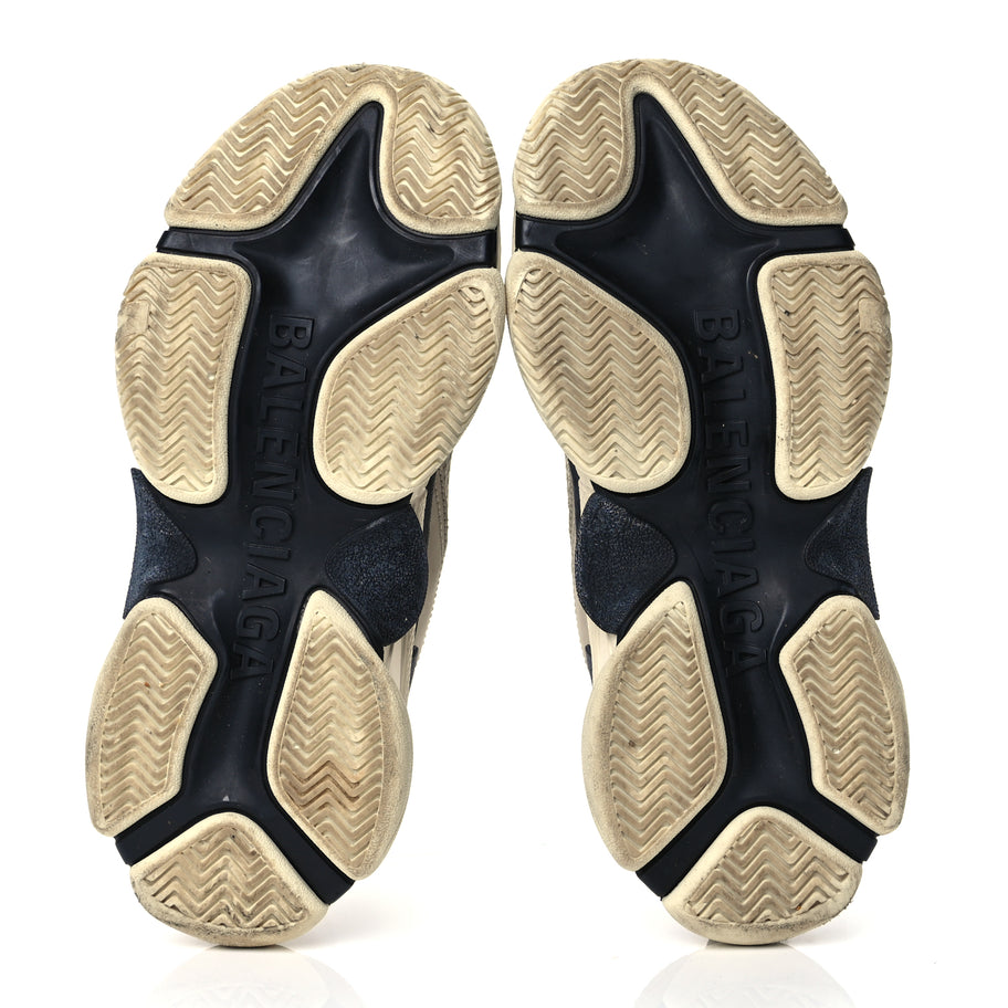 Balenciaga Fabric Mesh Womens Triple S Sneakers 38 Beige Black Image 6