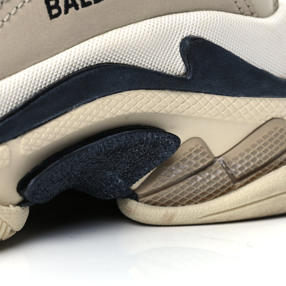 Balenciaga Fabric Mesh Womens Triple S Sneakers 38 Beige Black Image 9