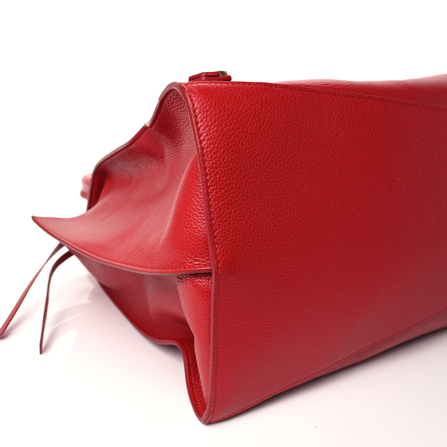 Balenciaga Grained Calfskin Neo Classic Gold Hardware Large Top Handle Bag Medium Red Image 8