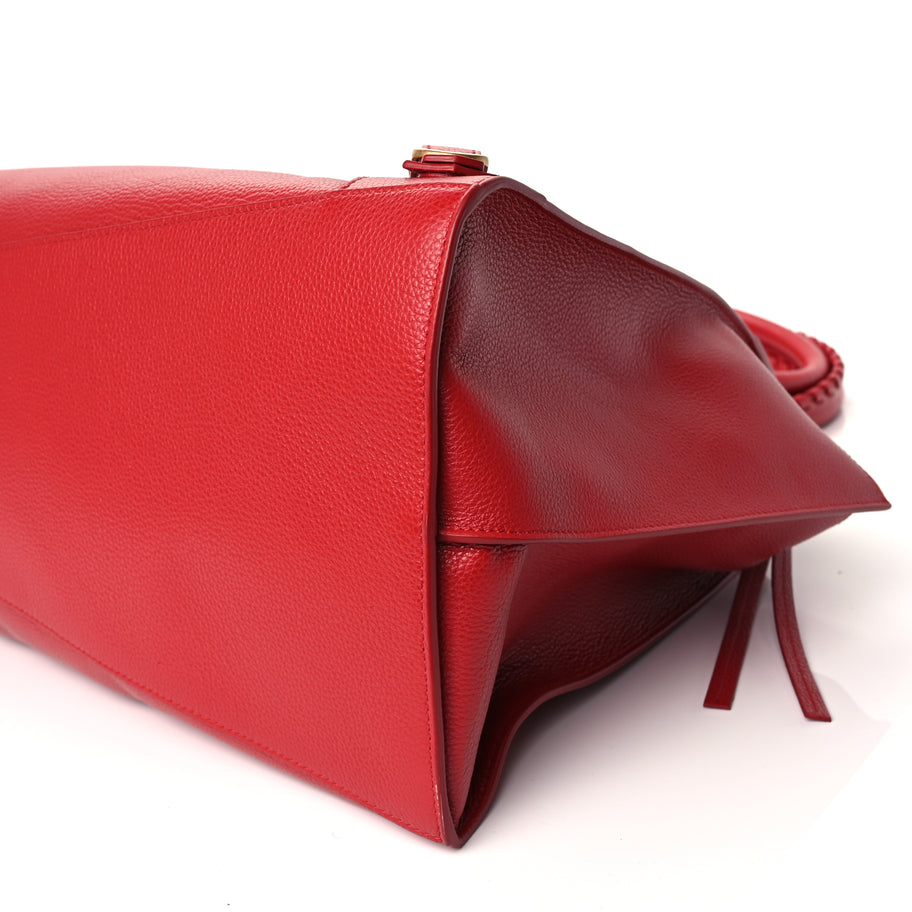 Balenciaga Grained Calfskin Neo Classic Gold Hardware Large Top Handle Bag Medium Red Image 9