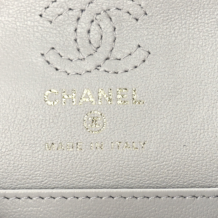 Chanel Lambskin Quilted Mini Flap Bag Charm With Hook  Grey Image 4