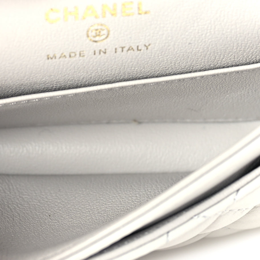 Chanel Lambskin Quilted Mini Flap Bag Charm With Hook  Grey Image 5