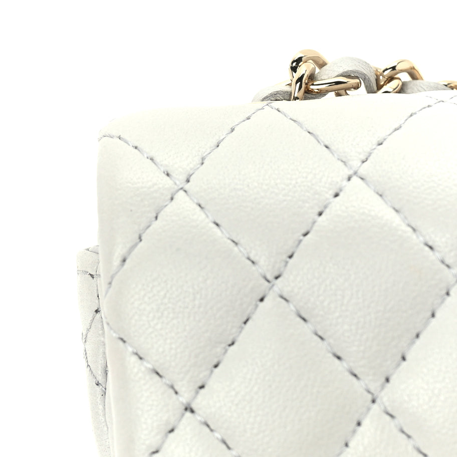 Chanel Lambskin Quilted Mini Flap Bag Charm With Hook  Grey Image 7