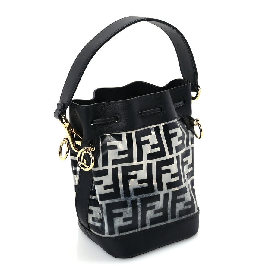Fendi TPU FF Vitello Grace F is Fendi Mini Mon Tresor Bucket Bag Black Image 2