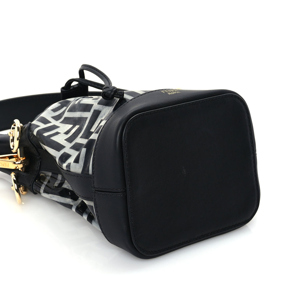 Fendi TPU FF Vitello Grace F is Fendi Mini Mon Tresor Bucket Bag Black Image 7