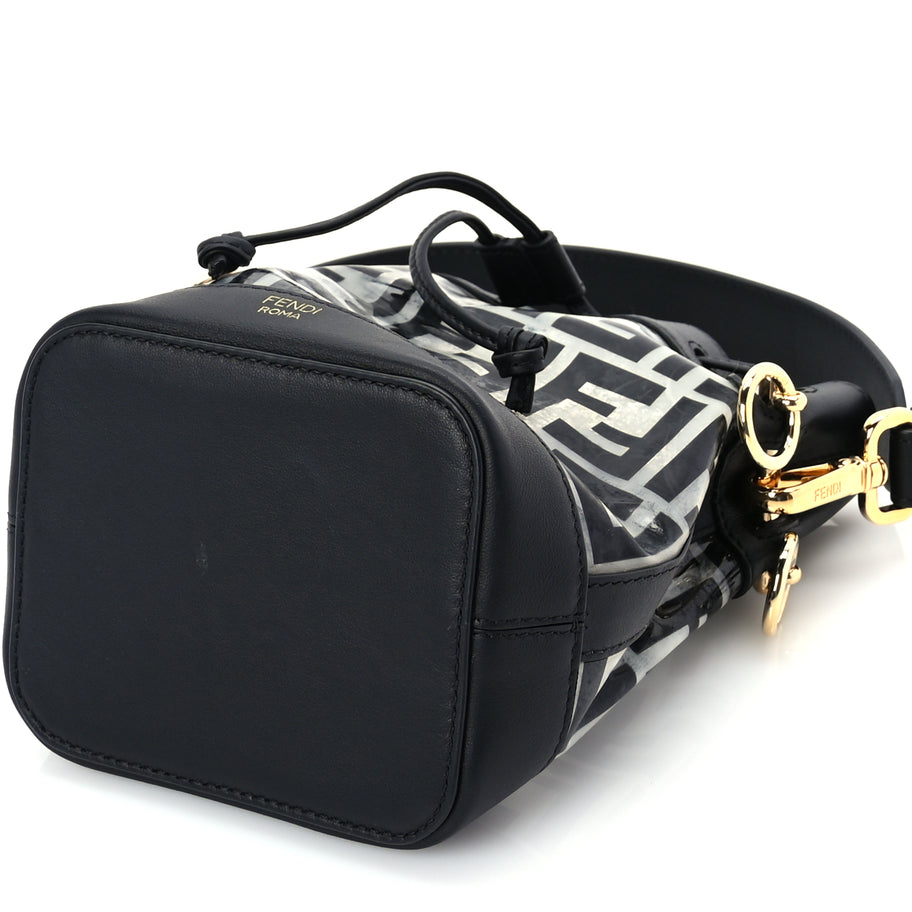 Fendi TPU FF Vitello Grace F is Fendi Mini Mon Tresor Bucket Bag Black Image 8