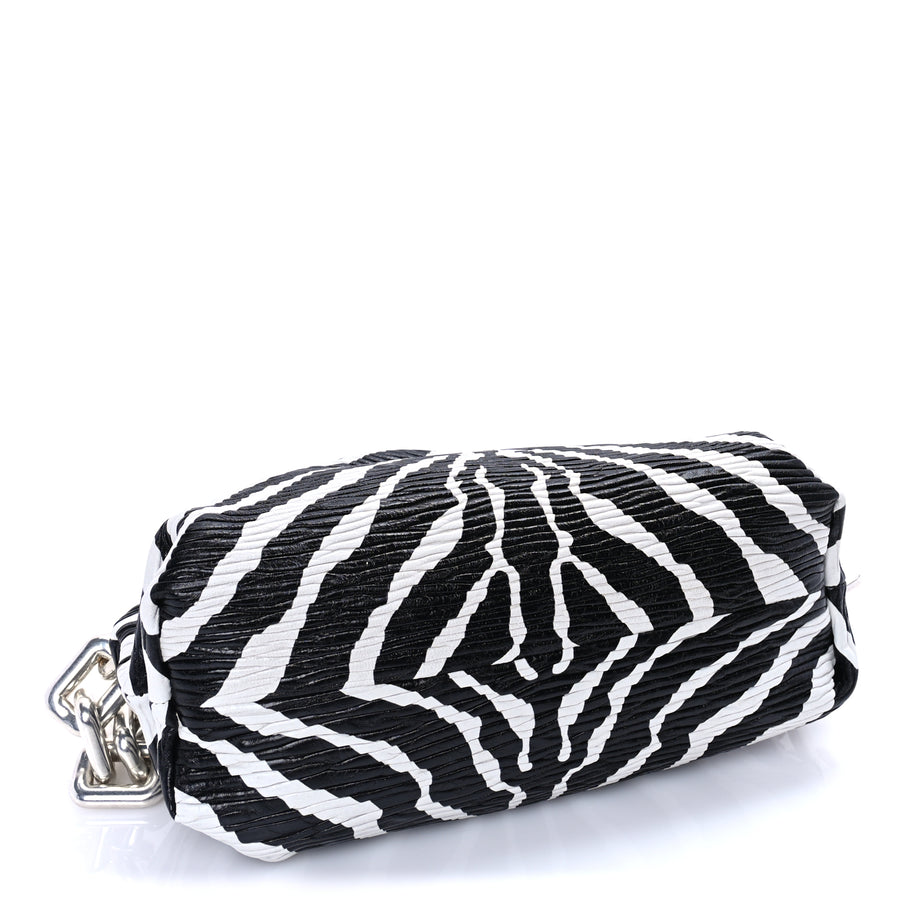 Bottega Veneta Nappa Zebra Print The Pouch Chain  White Black Image 3