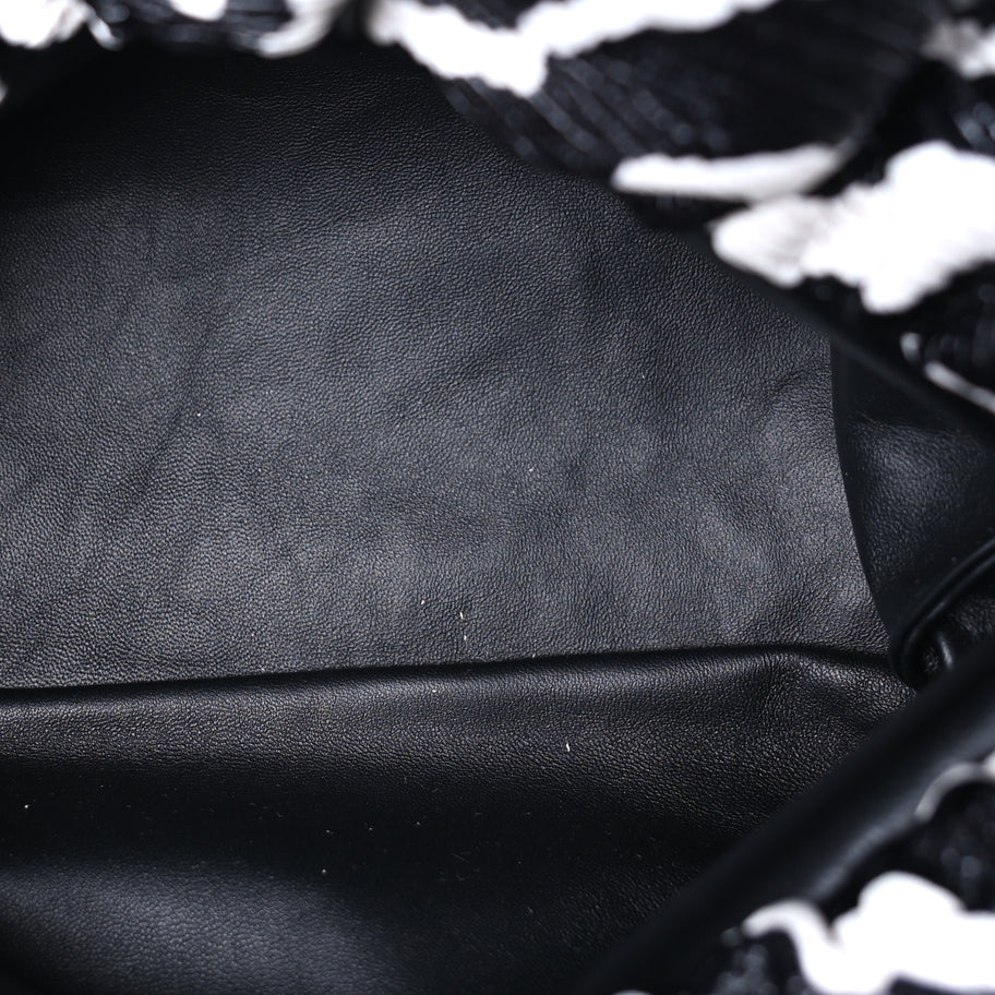 Bottega Veneta Nappa Zebra Print The Pouch Chain  White Black Image 4