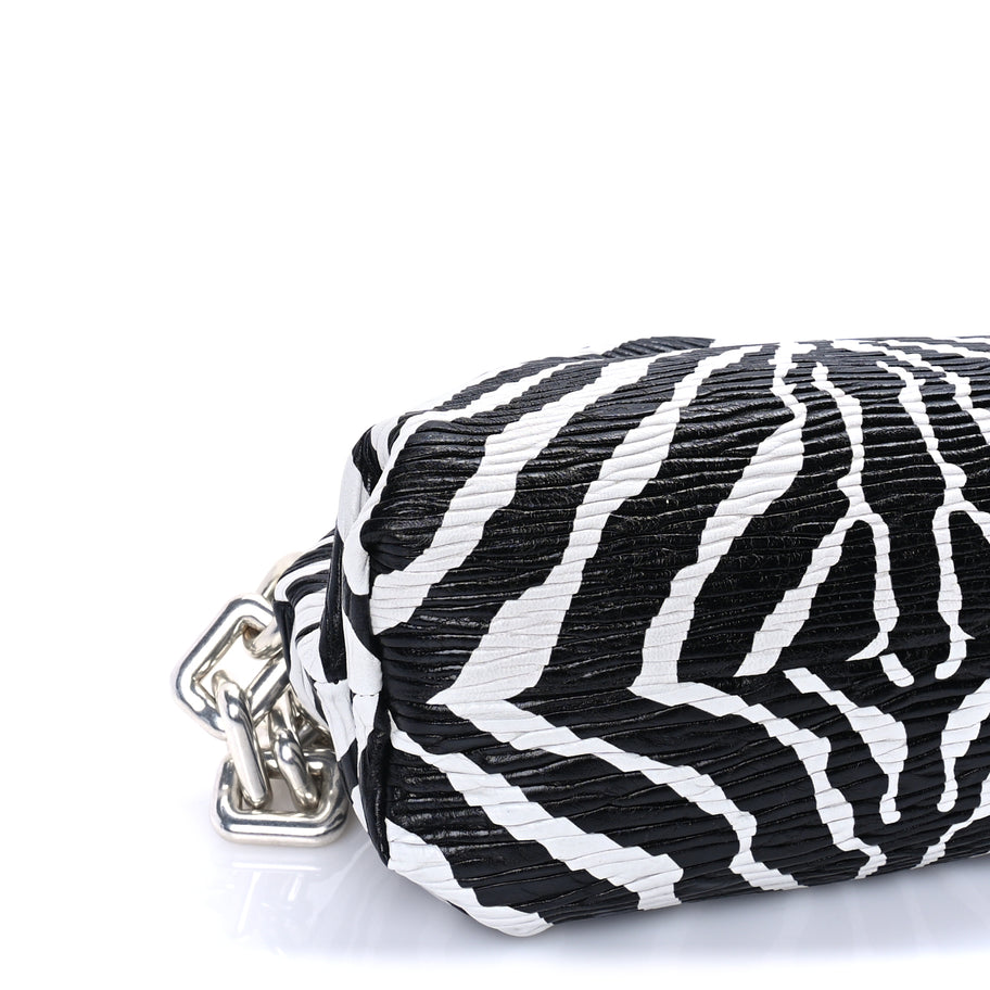 Bottega Veneta Nappa Zebra Print The Pouch Chain  White Black Image 7