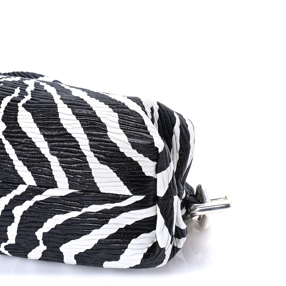Bottega Veneta Nappa Zebra Print The Pouch Chain  White Black Image 8