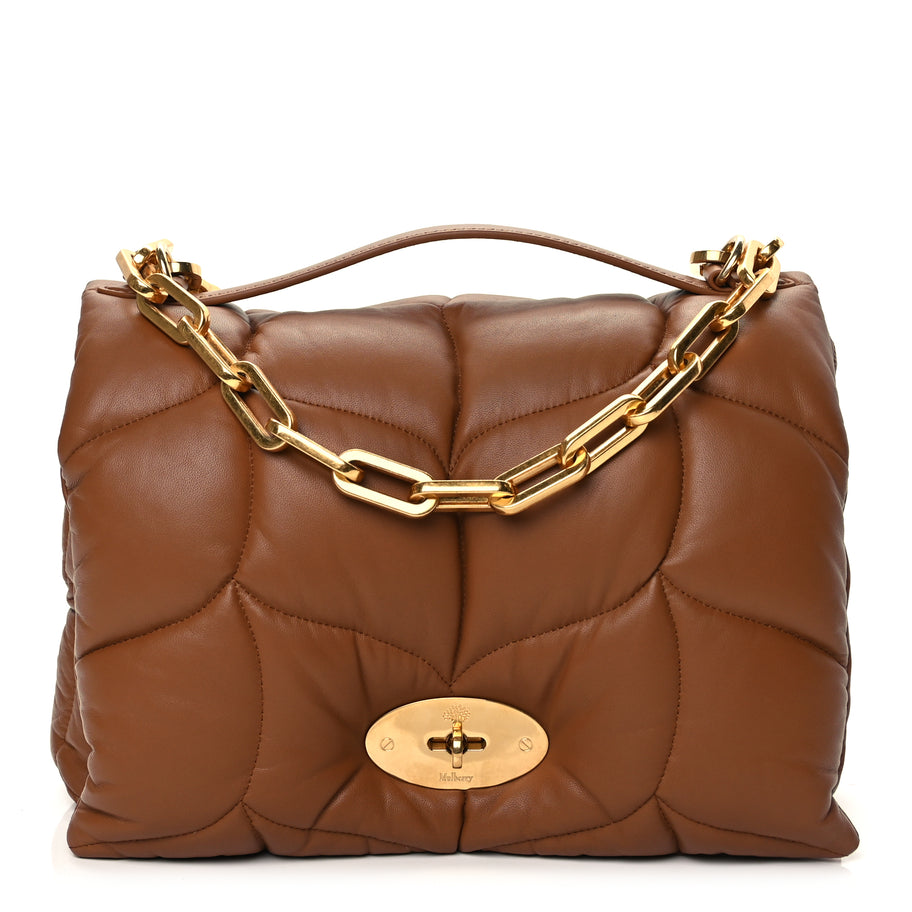 Mulberry Nappa Pillow Quilted Softie Bag Tobacco Brown Image 1