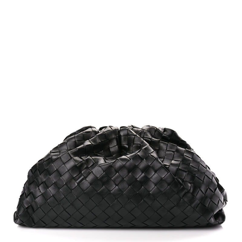  Bottega Veneta Nappa Maxi Intrecciato The Pouch Oversized Clutch Black