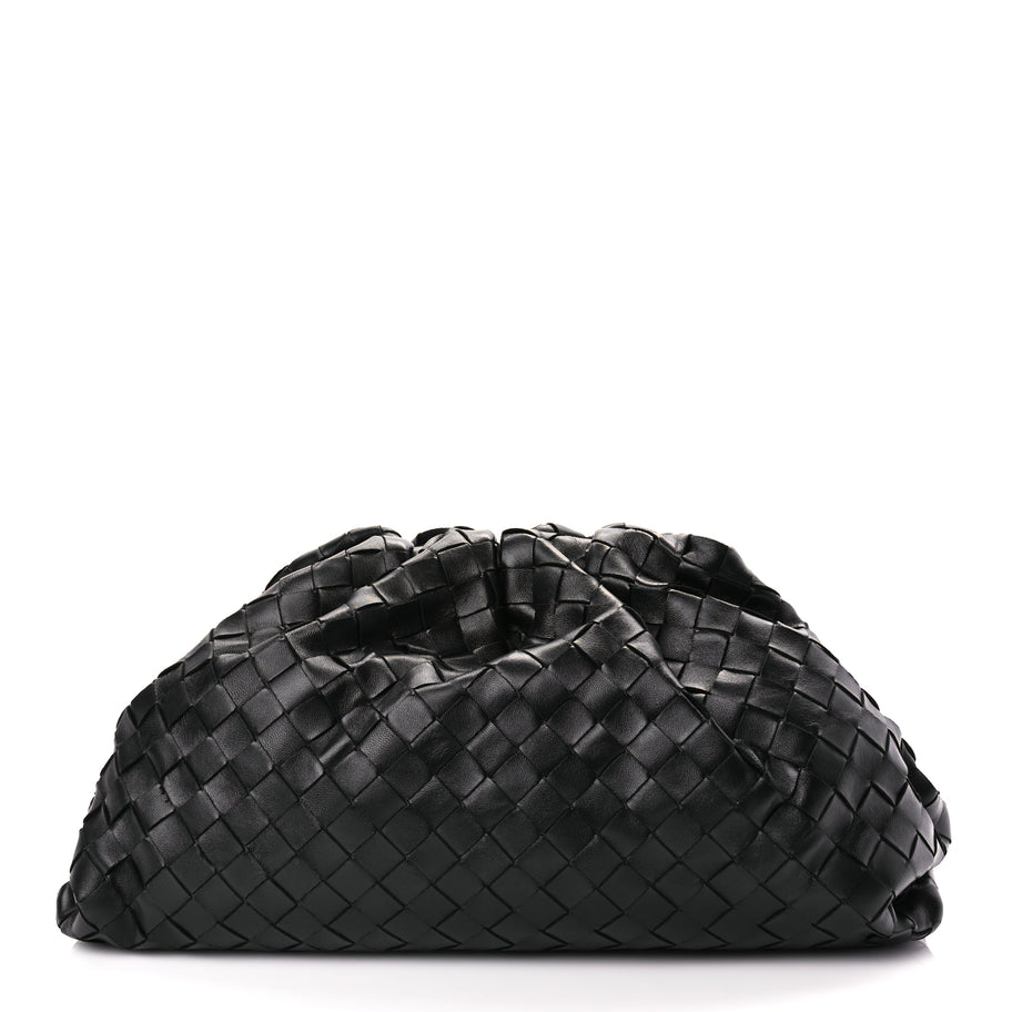 Bottega Veneta Nappa Maxi Intrecciato The Pouch Oversized Clutch Black Image 1