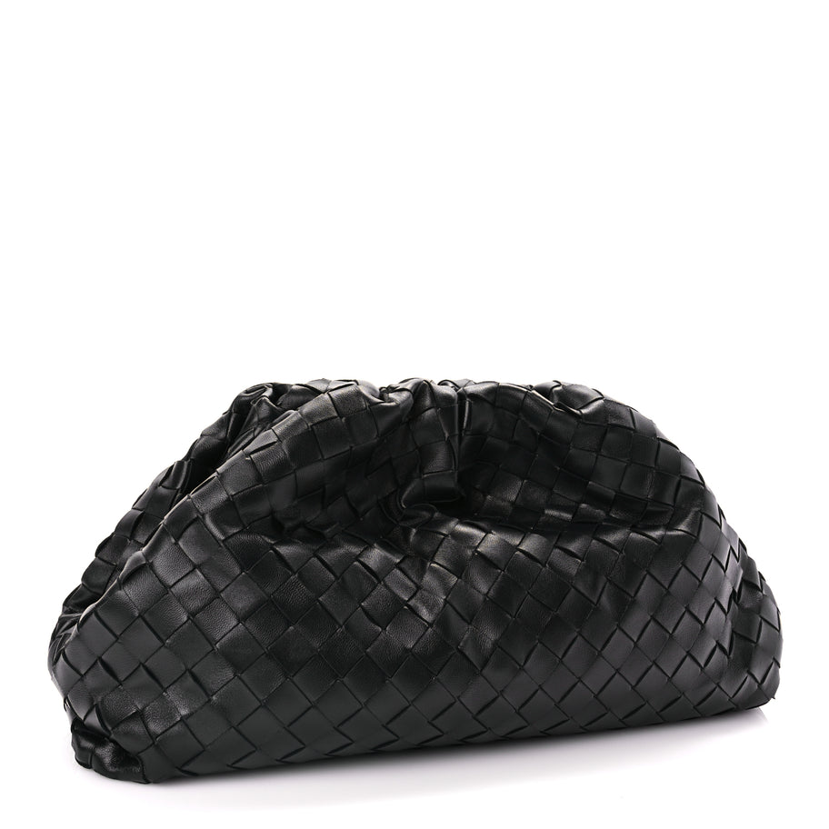 Bottega Veneta Nappa Maxi Intrecciato The Pouch Oversized Clutch Black Image 3