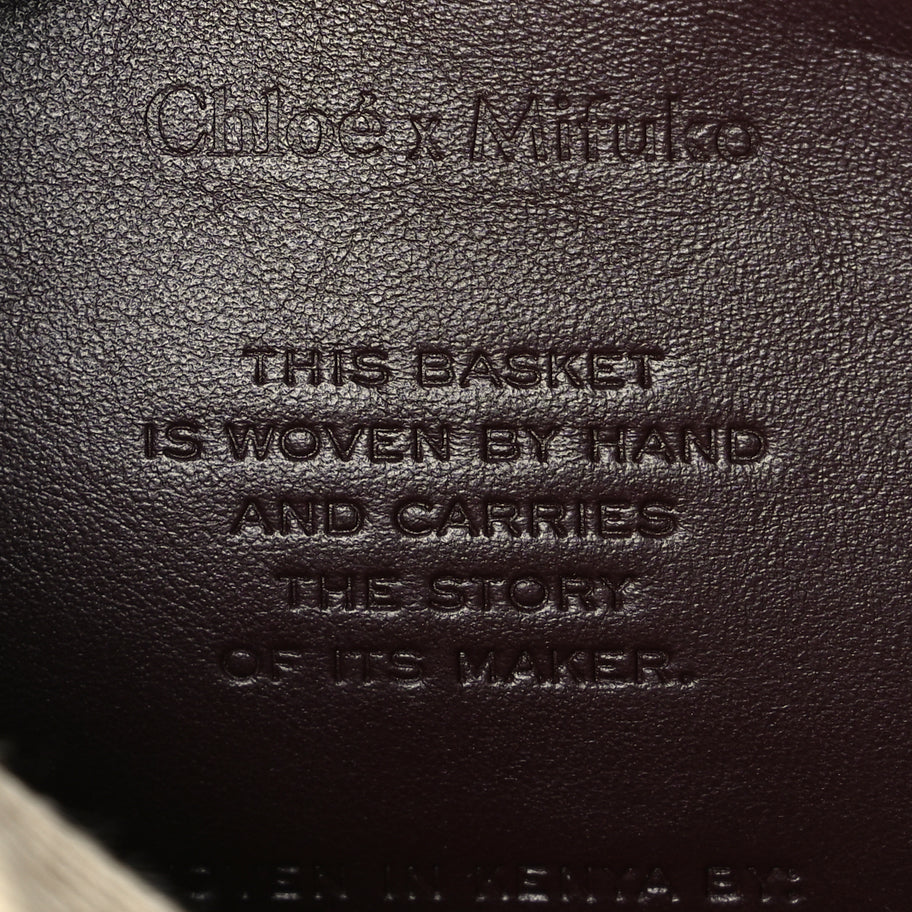 Chloe X MIFUKO Raffia Calfskin Small Woody Basket Pink Red Image 5