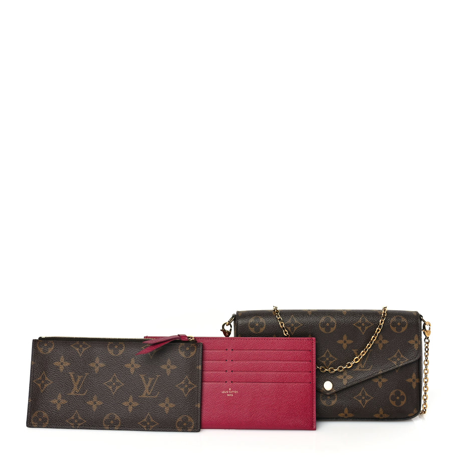 Louis Vuitton Monogram Pochette Felicie Chain Wallet Fuchsia Image 2