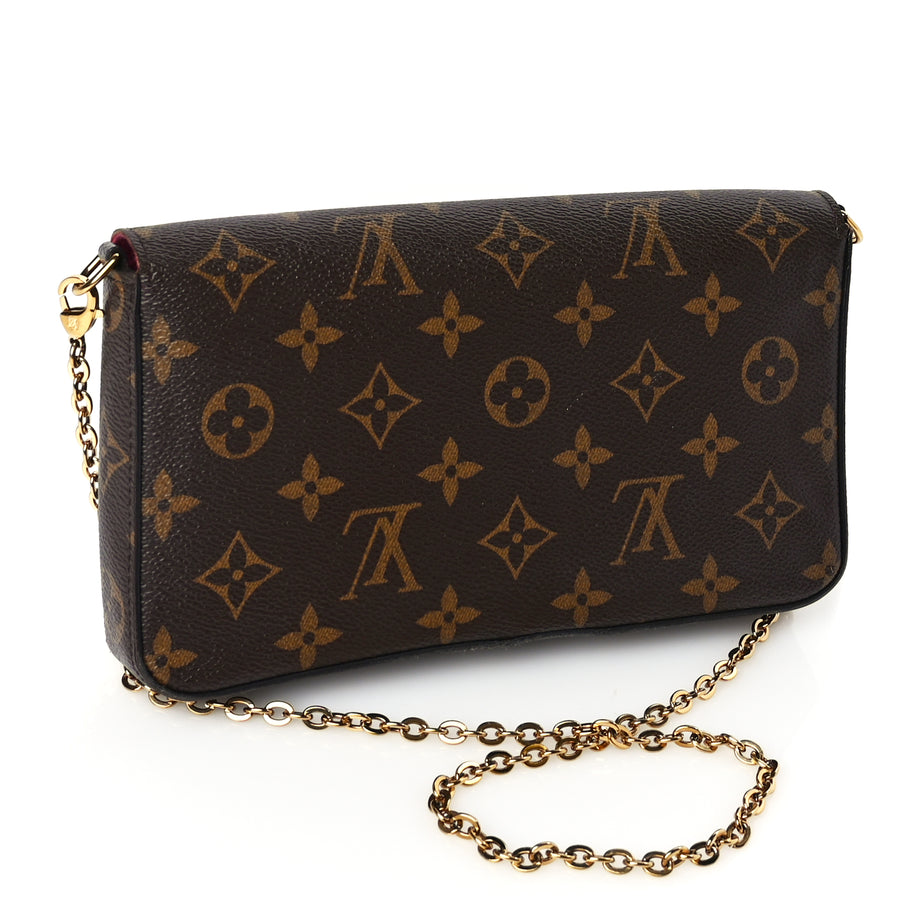 Louis Vuitton Monogram Pochette Felicie Chain Wallet Fuchsia Image 3