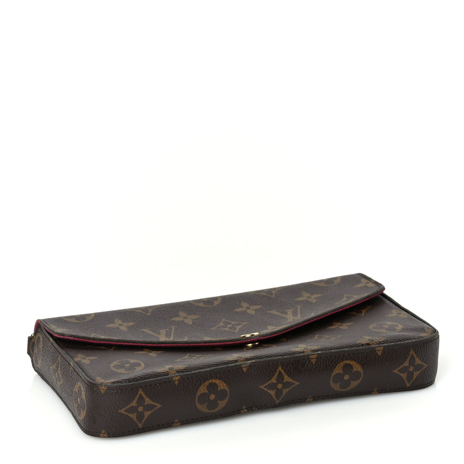 Louis Vuitton Monogram Pochette Felicie Chain Wallet Fuchsia Image 4