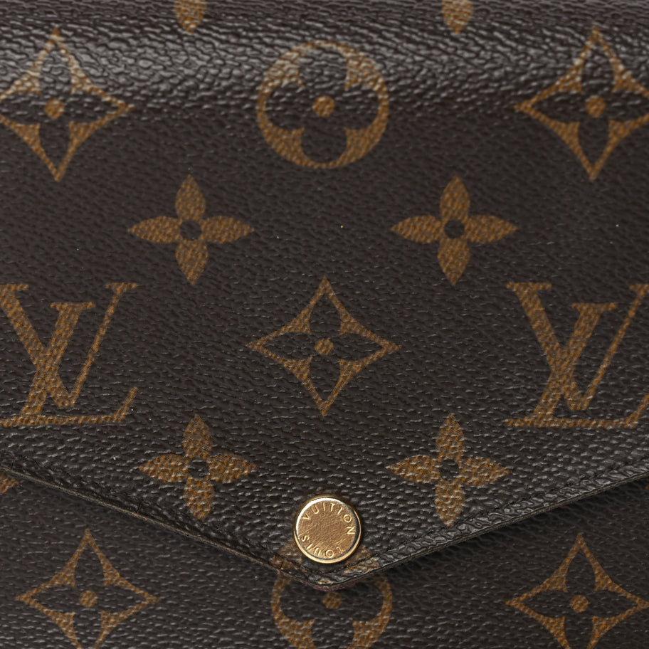Louis Vuitton Monogram Pochette Felicie Chain Wallet Fuchsia Image 7