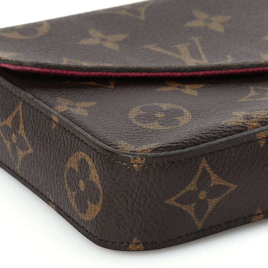 Louis Vuitton Monogram Pochette Felicie Chain Wallet Fuchsia Image 8
