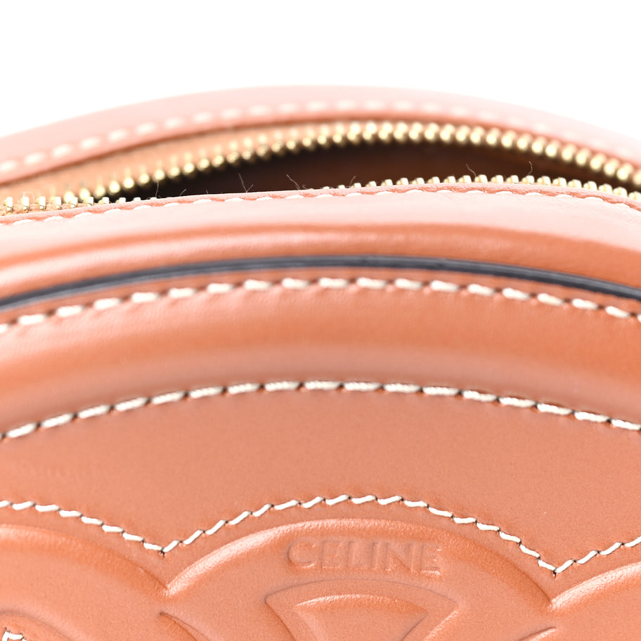 Celine Smooth Calfskin Cuir Small Triomphe Oval Crossbody Purse Tan Image 5