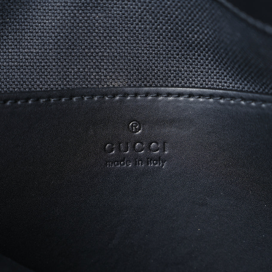 Gucci GG Supreme Monogram Web Small Flat Messenger Bag Black Grey Image 5