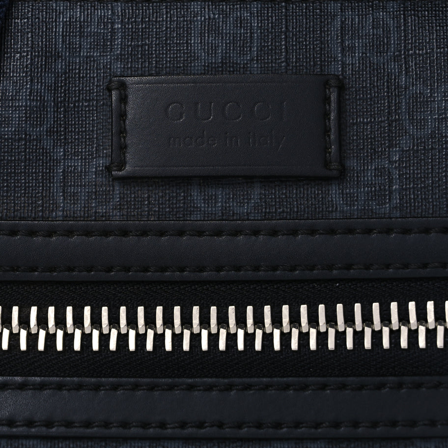 Gucci GG Supreme Monogram Web Small Flat Messenger Bag Black Grey Image 7