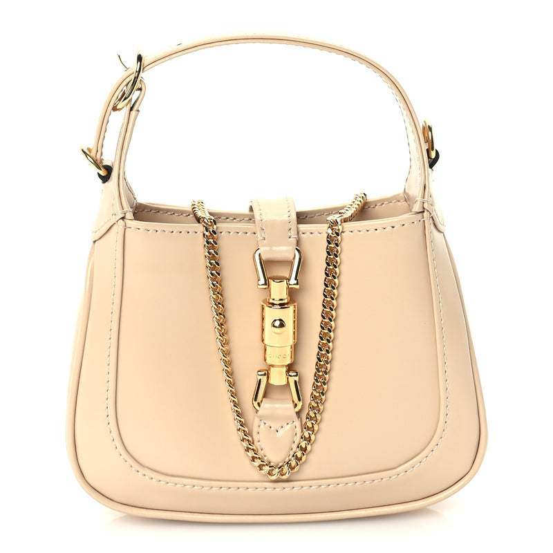  Gucci Boarded Dyana Lux Calfskin Nano Jackie 1961 Hobo  Beige