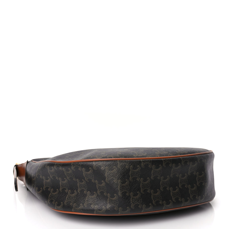 Celine Calfskin Triomphe Canvas Heloise Shoulder Bag Tan Image 4