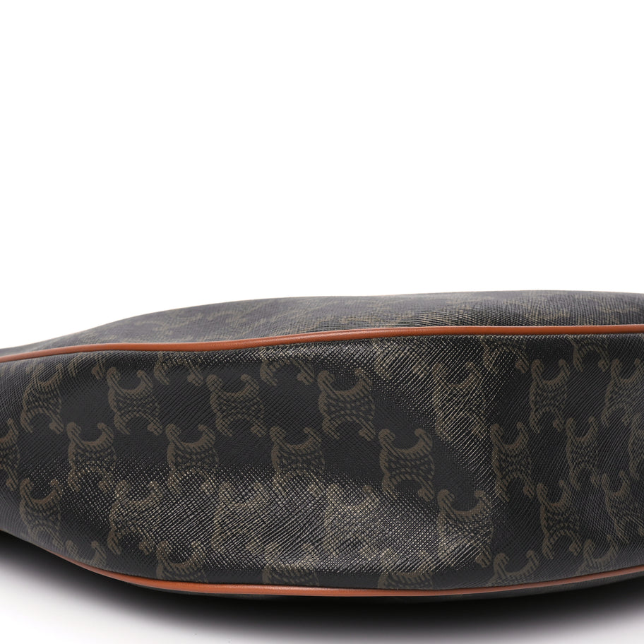 Celine Calfskin Triomphe Canvas Heloise Shoulder Bag Tan Image 8