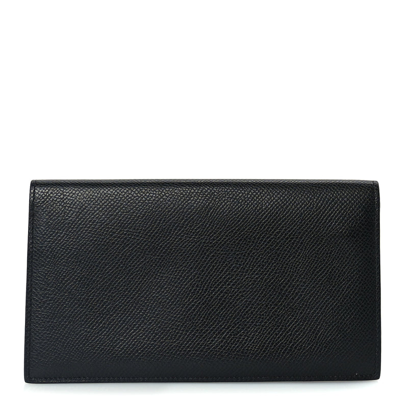  Hermes Epsom Citizen Twill Long Wallet  Black