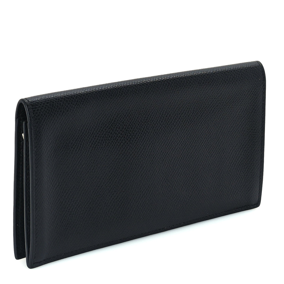 Hermes Epsom Citizen Twill Long Wallet  Black Image 3